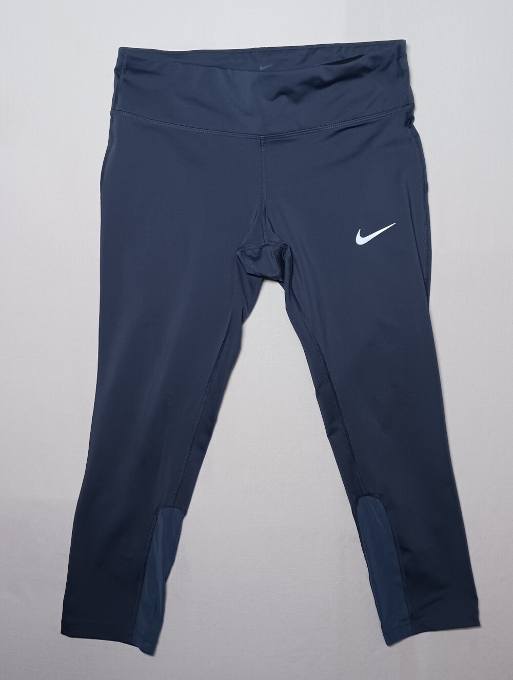 Nike Womens Power Epic Dri Fit Running Crop Leggings Medium 938602-471 Navy Blue